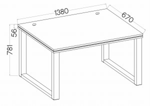 Písací stôl LOFT 138x67 Malta 160 svetlo sivá