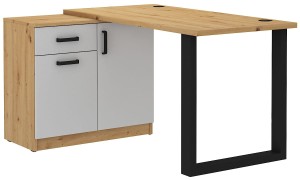 Rohový písací stôl Malta 130 Šedá/Oak Artisan