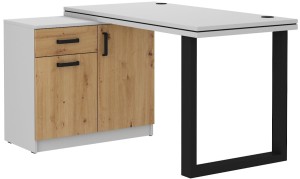 Rohový písací stôl Malta 140 Dub Artisan/sivá