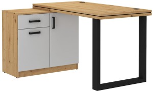 Rohový písací stôl Malta 140 Šedá/Oak Artisan