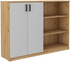 Kancelárska komoda s policami Malta 830 2D Šedá/Oak Artisan