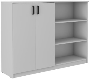 Kancelárska komoda s policami Malta 830 2D Svetlosivá