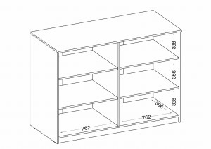 Kancelárska komoda s policami Malta 830 2D Svetlosivá