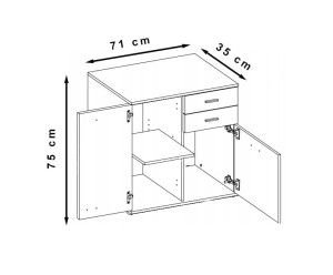 2D 2 zásuvková komoda 2S Mike 2 Old Style/Matera