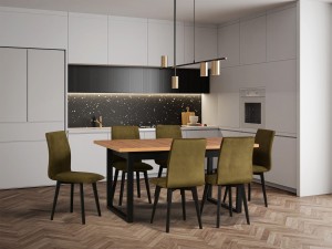 Čalúnená stolička LUNA 2 čierna/zelená