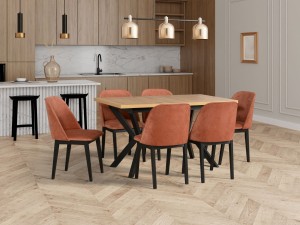 Čalúnená stolička MON 1 Čierny/Copper