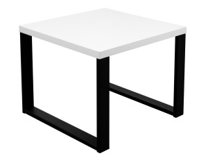 Konferenčný stolík LOFT 58x58 biely/čierny