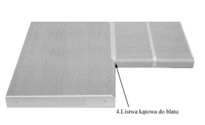 28 mm horný konektorový pásik - šikmý