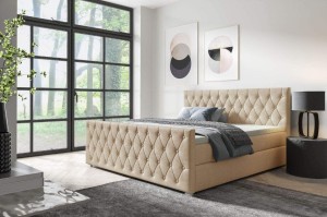 Kontinentálna posteľ Nadia s čelo 140x200 béžová