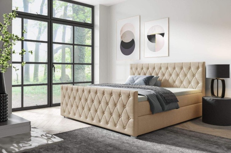 Kontinentálna posteľ Nadia s čelo 160x200 béžová