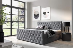 Kontinentálna posteľ Nadia s čelo 180x200 sivá