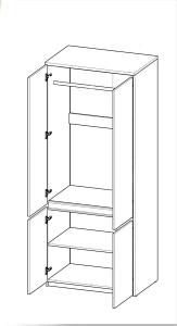 Šatníková skriňa 80 cm Arca 01 Biela