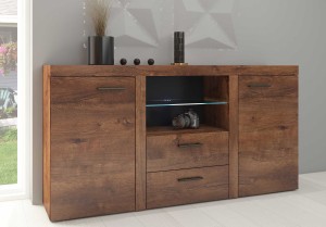 Komoda s 2 zásuvkami Rumba DL20 2D 2S Dub Lefkas s LED