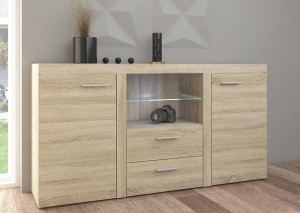 Komoda s 2 zásuvkami Rumba SO20 2D 2S Sonoma dub s LED