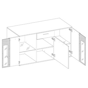 Komoda Salsa WH20 3D 1S biela s LED