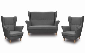 Súprava pohovka uszak s 2x kreslo Graphite