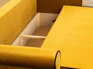 Merida Lounge Set Pohovka s kreslo s podnožkou Žltá