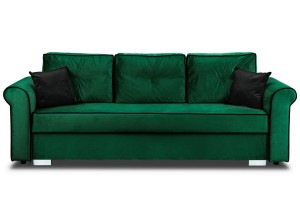 Merida Lounge Set Pohovka s kreslo s podnožkou Tmavo zelená