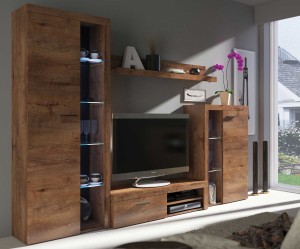 Regál Rumba DL01 Dub Lefkas s LED