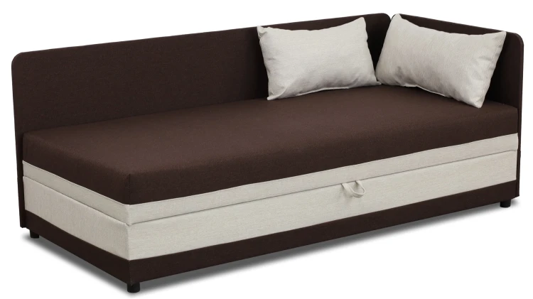 Jednolôžková posteľ s boxom Hirek 80x180 Hnedý/Ecru