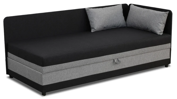 Jednolôžková posteľ s boxom Hirek 90x200 Čierny/Šedá