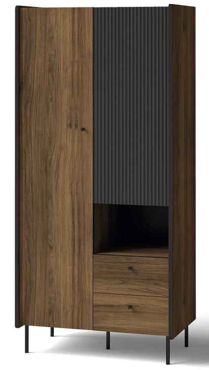 Skriňa so zásuvkami Prestigo P1 2D2S Čierny/Oak/San Sebastian