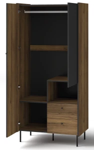 Skriňa so zásuvkami Prestigo P1 2D2S Čierny/Oak/San Sebastian