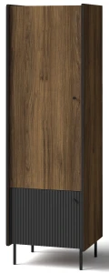 Šatníková skriňa 59 cm Prestigo P2 2D čierna/drevo orech/san Sebastian