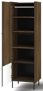 Šatníková skriňa 59 cm Prestigo P2 2D čierna/drevo orech/san Sebastian
