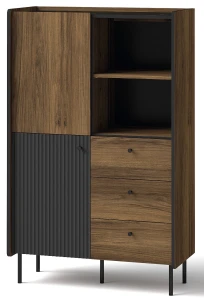 Regál s 3 zásuvkami Prestigo P4 2D3S Čierny Walnut/San Sebastian