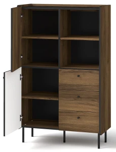 Regál s 3 zásuvkami Prestigo P4 2D3S Čierny Walnut/San Sebastian