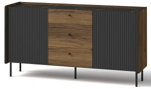 Komoda 150 cm Prestigo P5 2D3S Čierny orech/San Sebastian