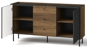 Komoda 150 cm Prestigo P5 2D3S Čierny orech/San Sebastian