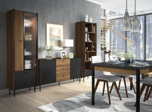 Komoda 150 cm Prestigo P5 2D3S Čierny orech/San Sebastian