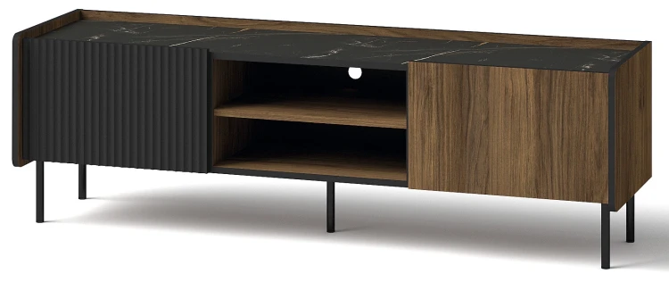 RTV skrinka 150 cm Prestigo P7 2D Čierny orech/San Sebastian