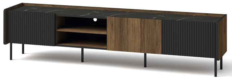 RTV skrinka 200 cm Prestigo P8 3D Čierny/Oak/San Sebastian
