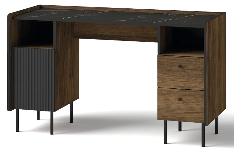 Písací stôl 135 cm Prestigo P9 Čierny orech/San Sebastian