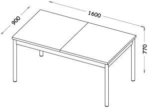 Prestigo P14 skladací stôl 160/240x90 Čierny/Oak/San Sebastian