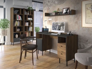 Polica Prestigo P15 Čierny Walnut/San Sebastian