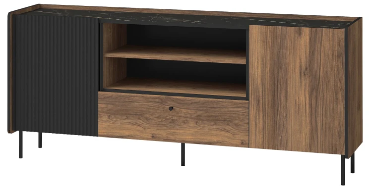 180 cm komoda Prestigo P16 1S Čierny orech/San Sebastian