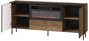 180 cm komoda s krbom Prestigo P16 1S Čierny orech/San Sebastian