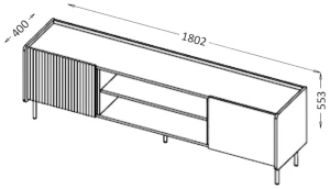 RTV truhlica 180 cm Prestigo P17 Čierny Walnut/San Sebastian