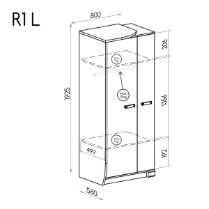Dvojdverová skriňa, ľavá Romero R1L 2D Oak Canyon/Arusha