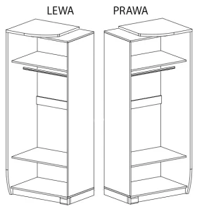 Dvojdverová skriňa, ľavá Romero R1L 2D Oak Canyon/Arusha