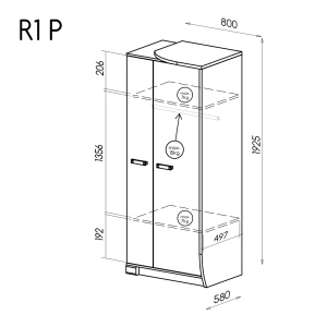 Dvojdverová pravá skriňa Romero R1P 2D Oak Canyon/Arusha