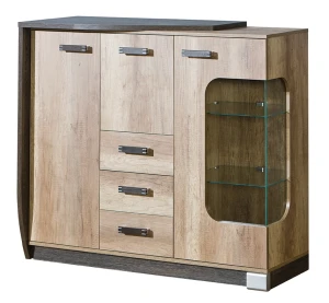 Ľavá komoda Romero R7L 1D1W3S1B s LED Oak Canyon/Arusha