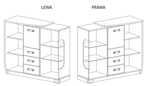 Pravá komoda Romero R7P 1D1W3S1B Oak Canyon/Arusha