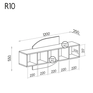 Romero R10 závesná polica Oak Canyon/Arusha