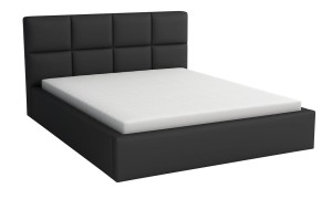 Manželská posteľ 160x200 s matracom - Aljaška Čierna ekokoža