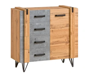 Komoda Lofter LO6 Dub Wotan/Millenium Concrete